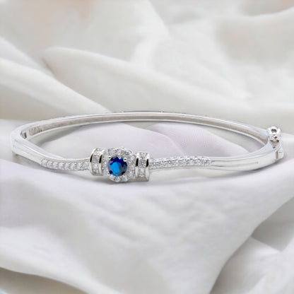 Sapphire Serenity 925 Sterling Silver Bangle