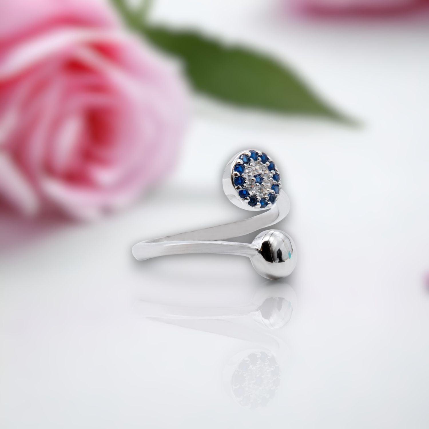 Blue Halo Open Ring