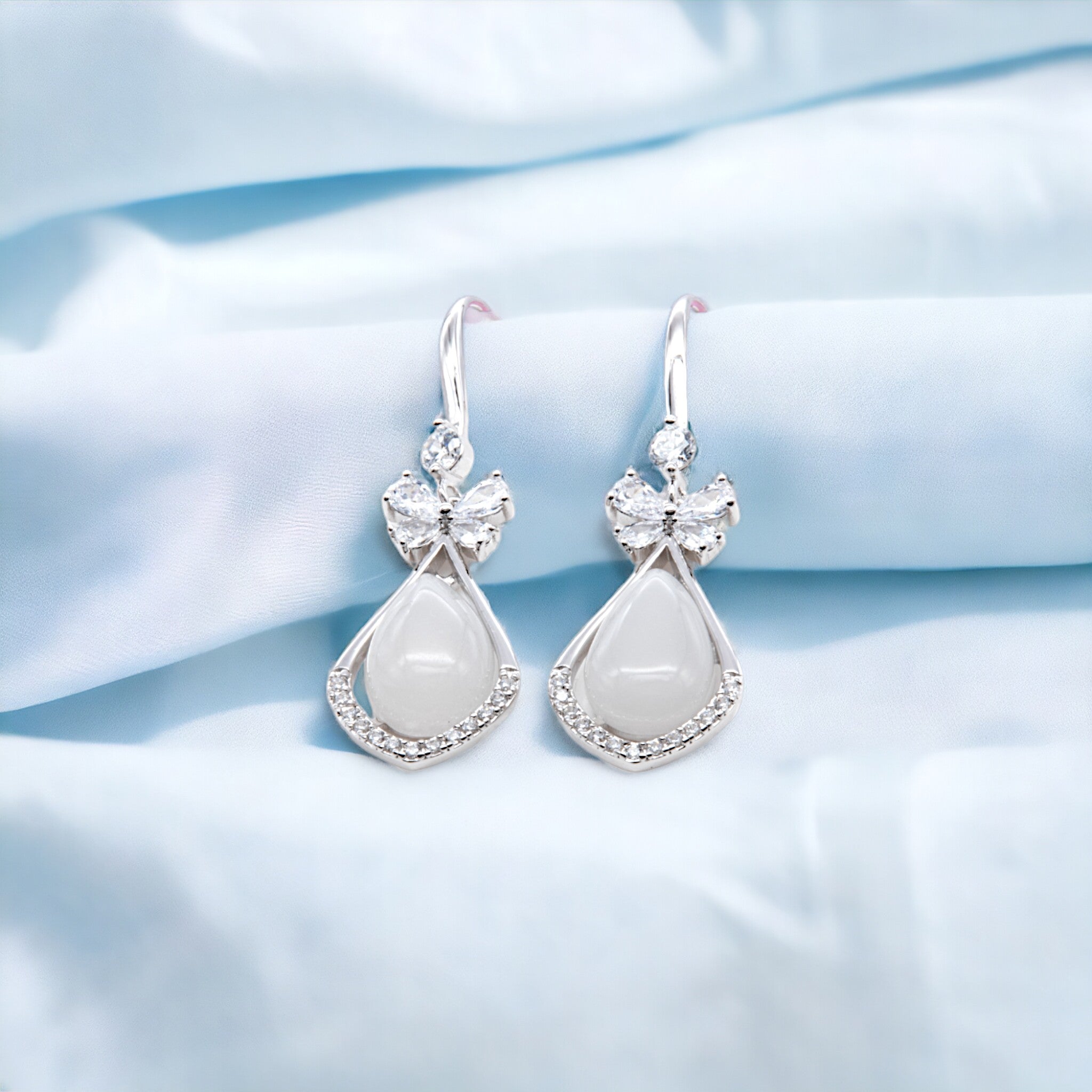 Moonlit Teardrop Blossom Earrings