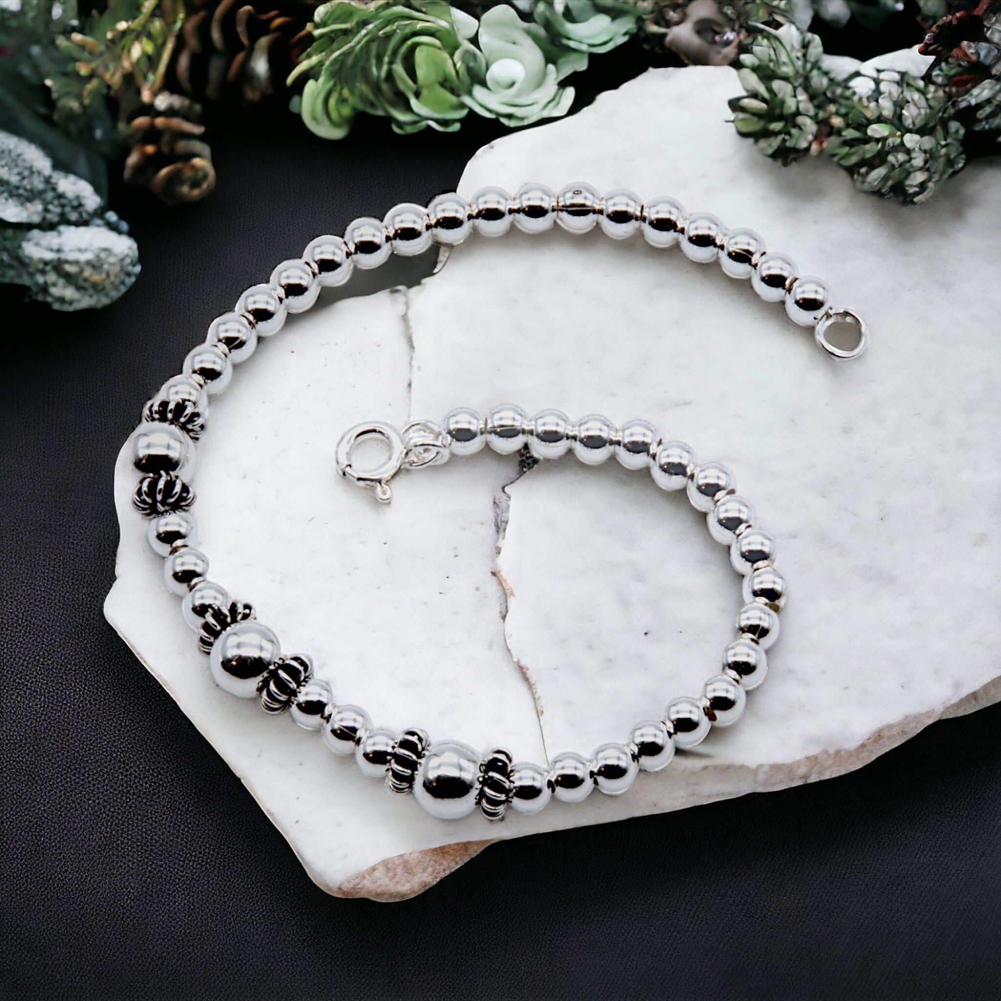 Silver Bead Bracelet