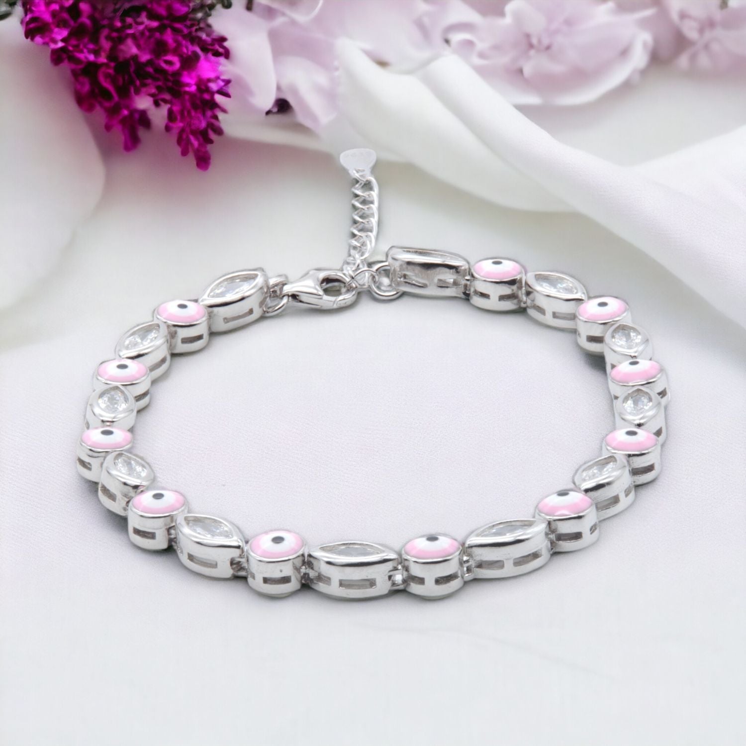 Evil Eye Pink Bracelet