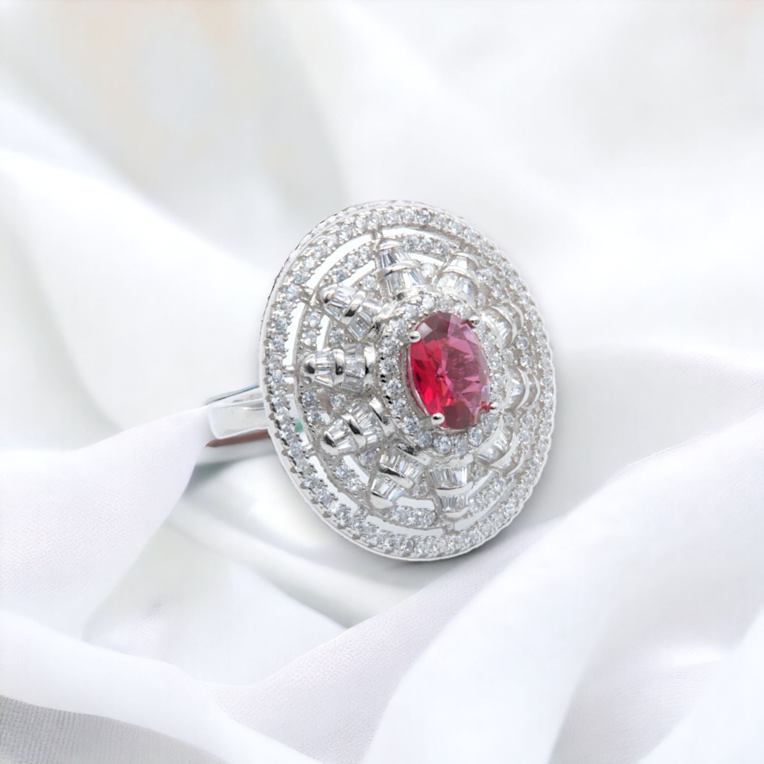 Ruby Radiance Cocktail Ring