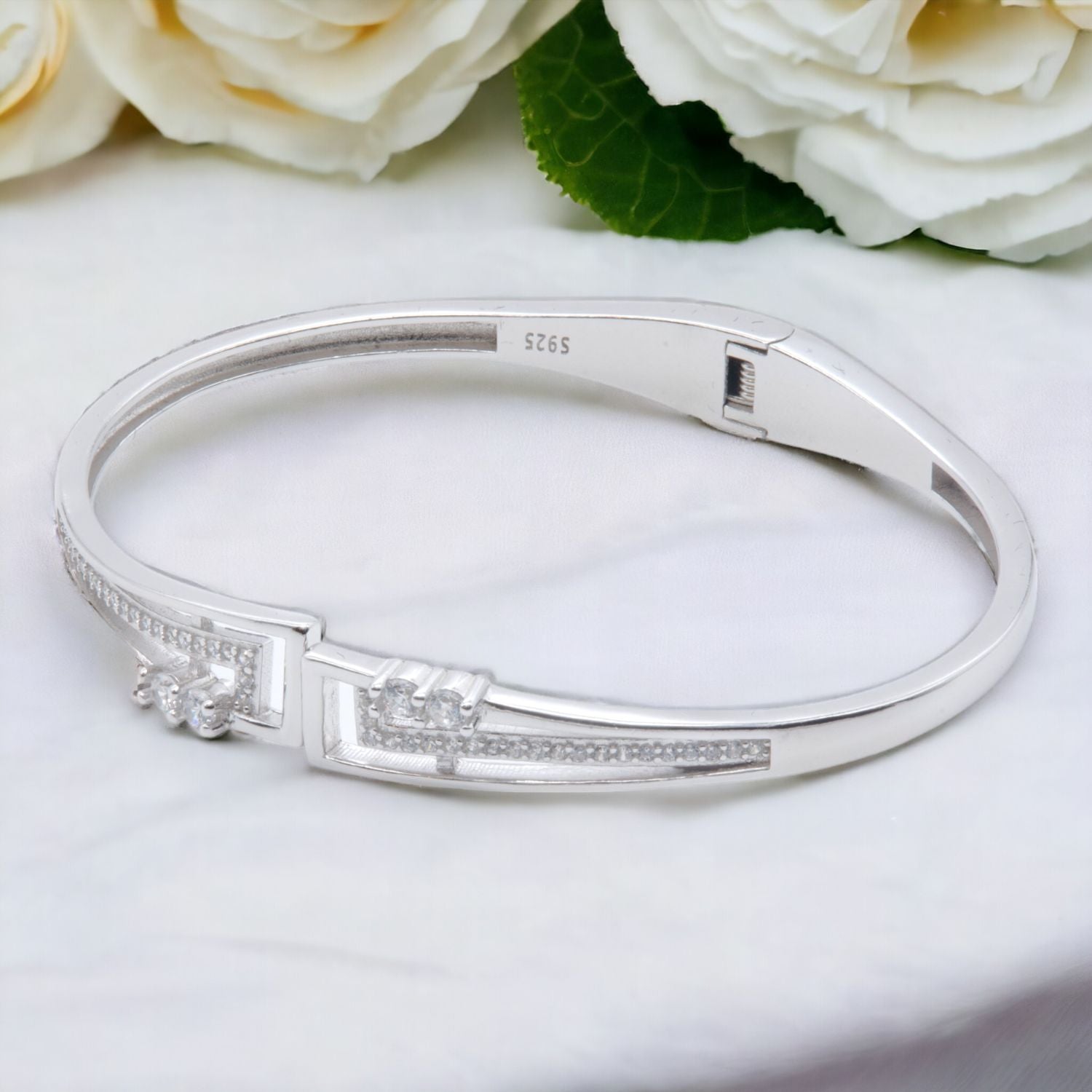 Ethereal Elegance Silver Bangle