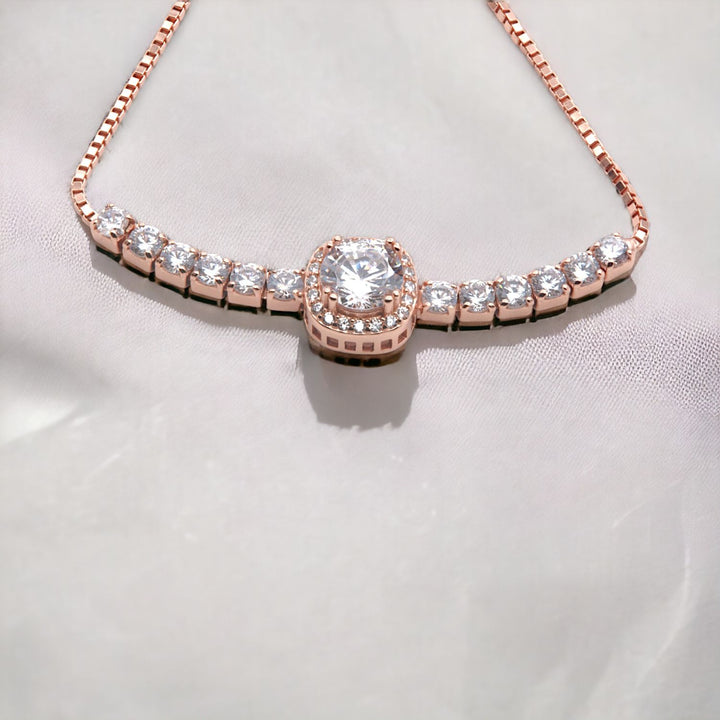 Radiant Rose Gold Halo Bracelet