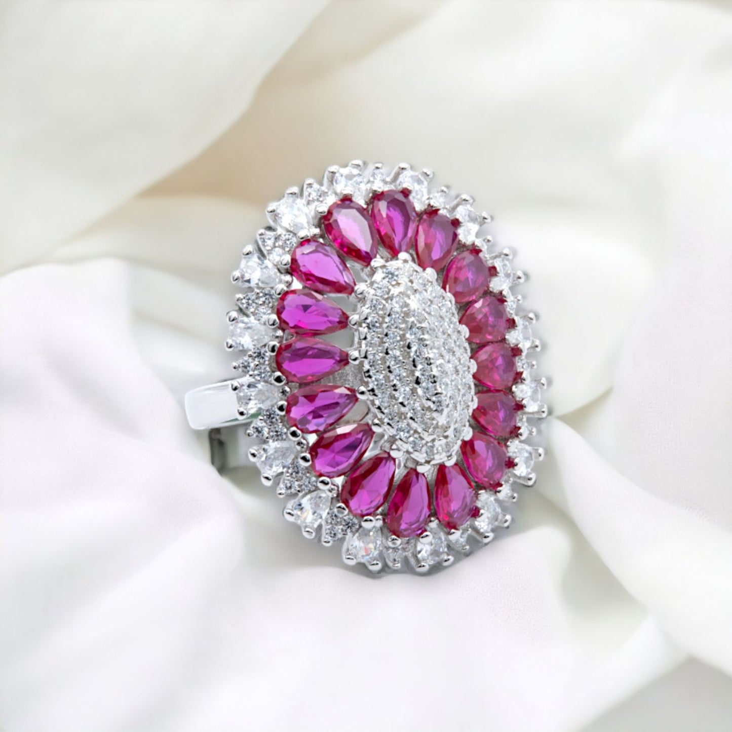 Majestic Ruby Halo Ring