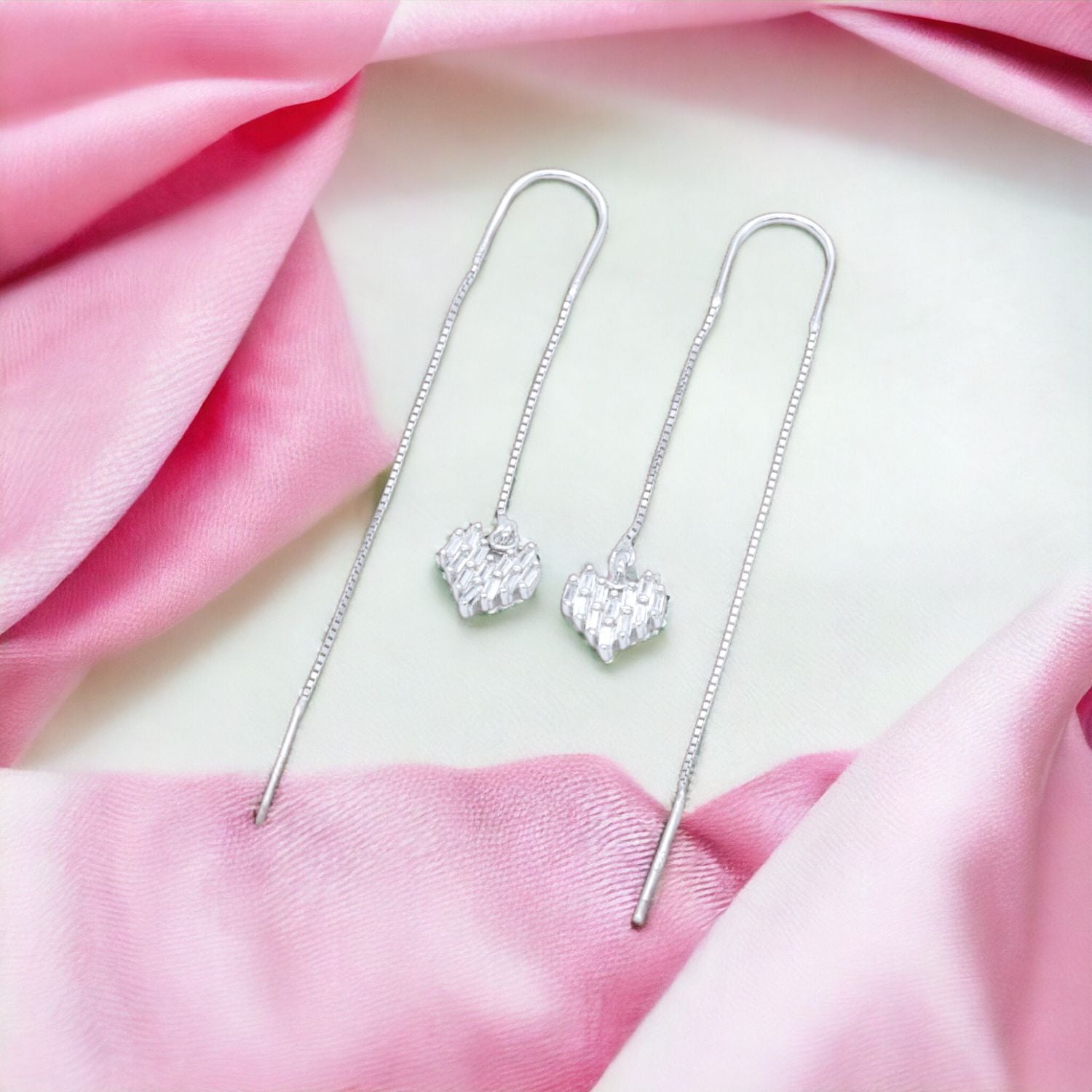 Heart Charm Sui Dhaga Earrings