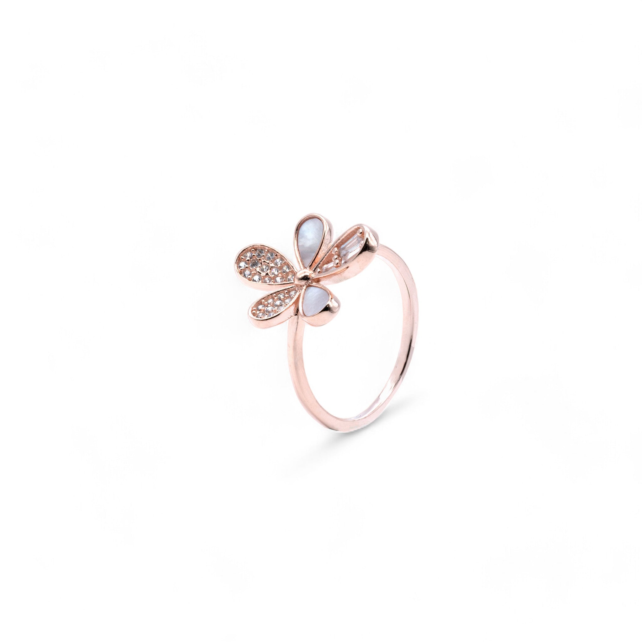 Rose Gold MOP Petal Ring