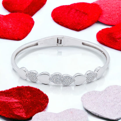 Heart's Desire 925 Sterling Silver Bangle