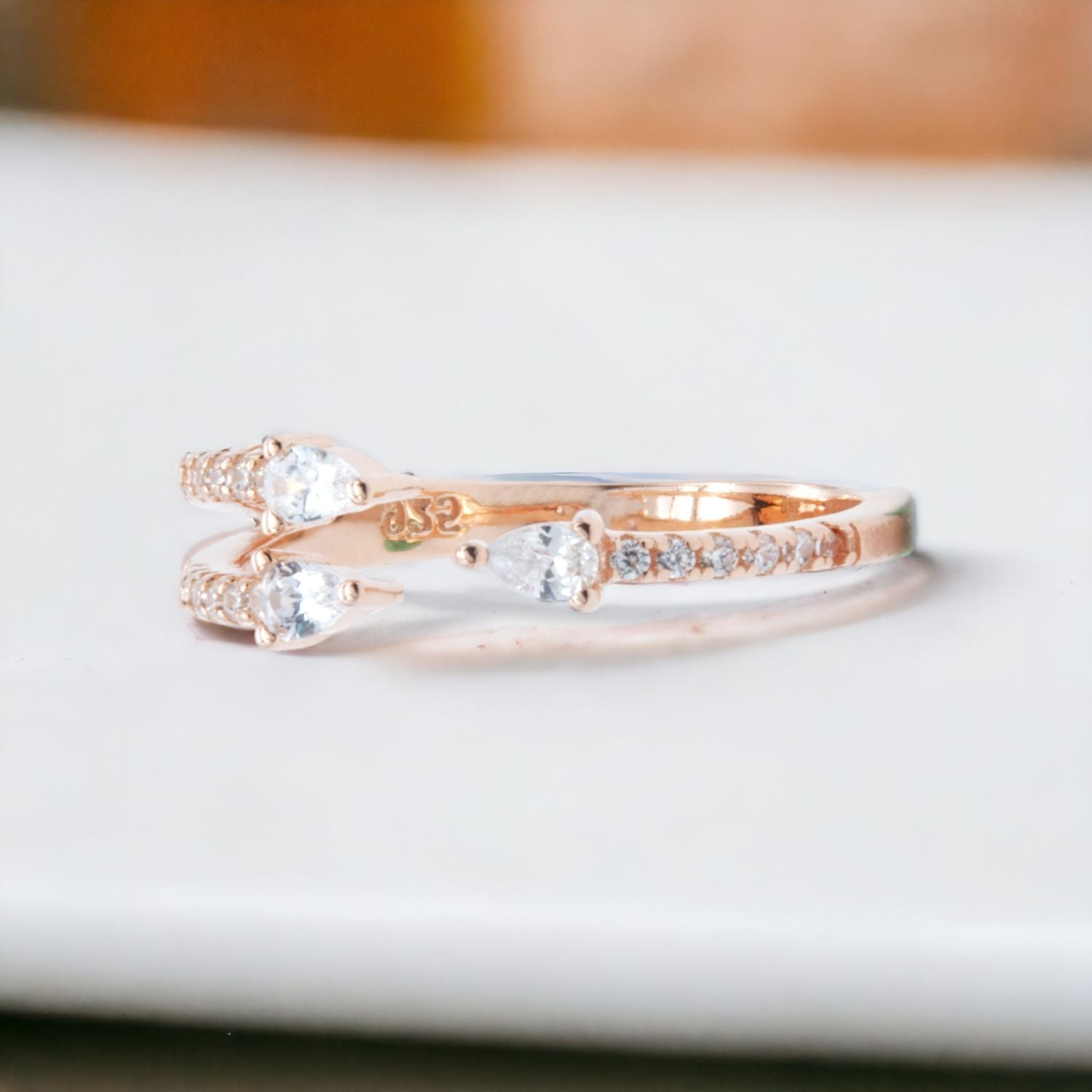 Rose Gold Marquise Open Ring