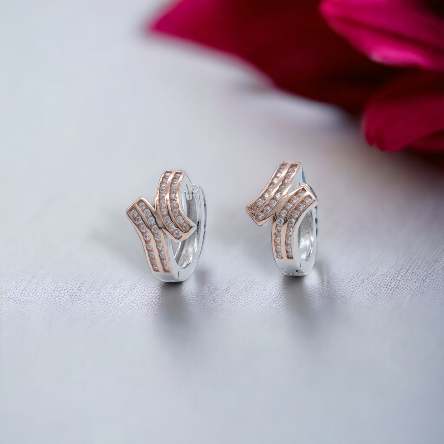 Two-Tone Wave Earrings