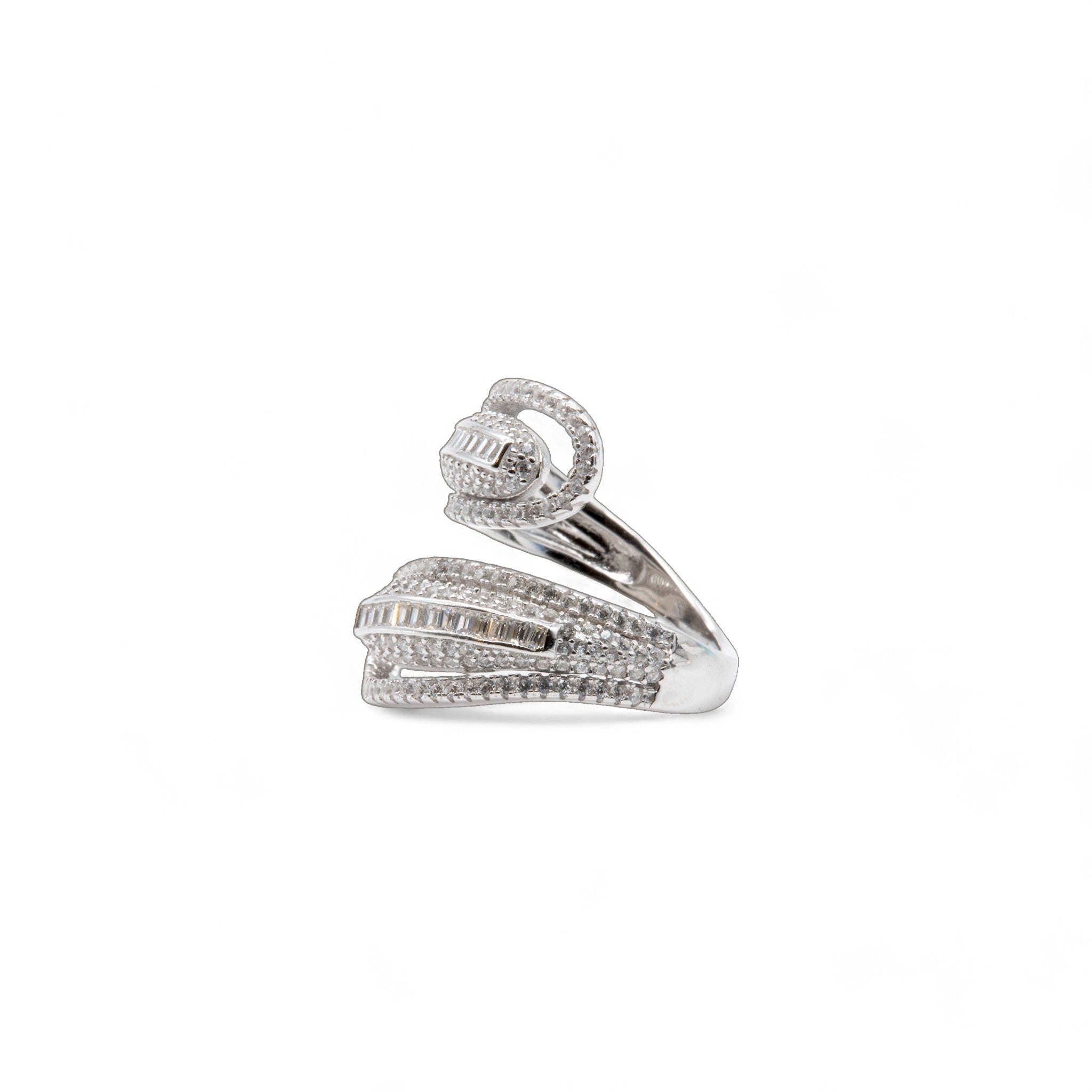 Baguette and Pave Twist Ring
