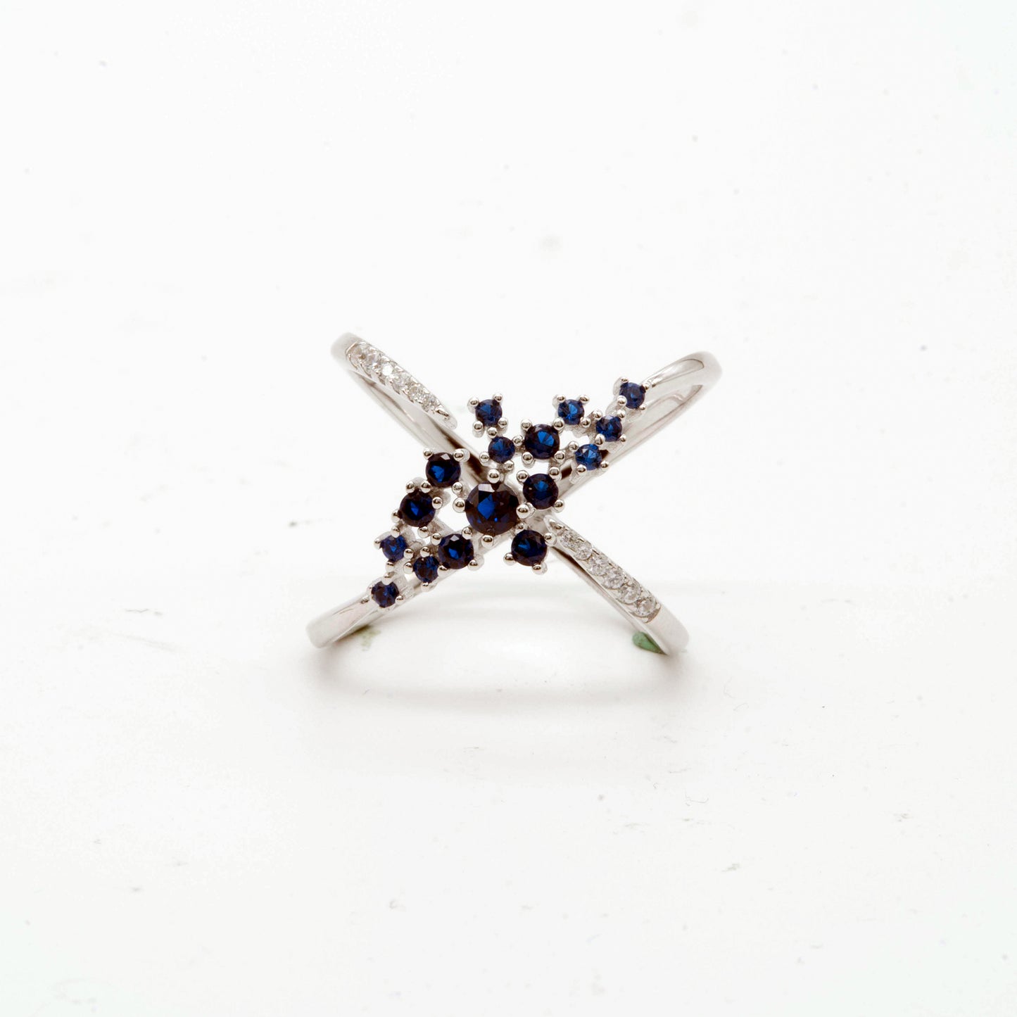 Blue Sapphire Criss-Cross Ring