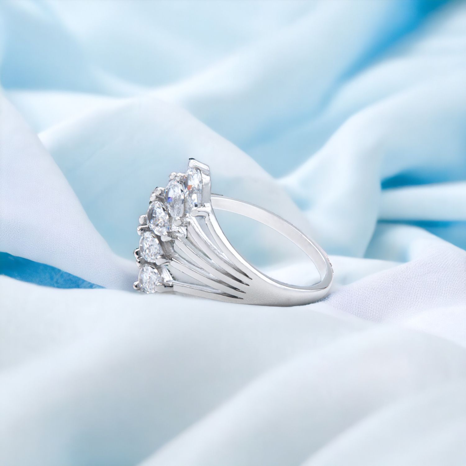 Radiant Marquise Cascade Ring