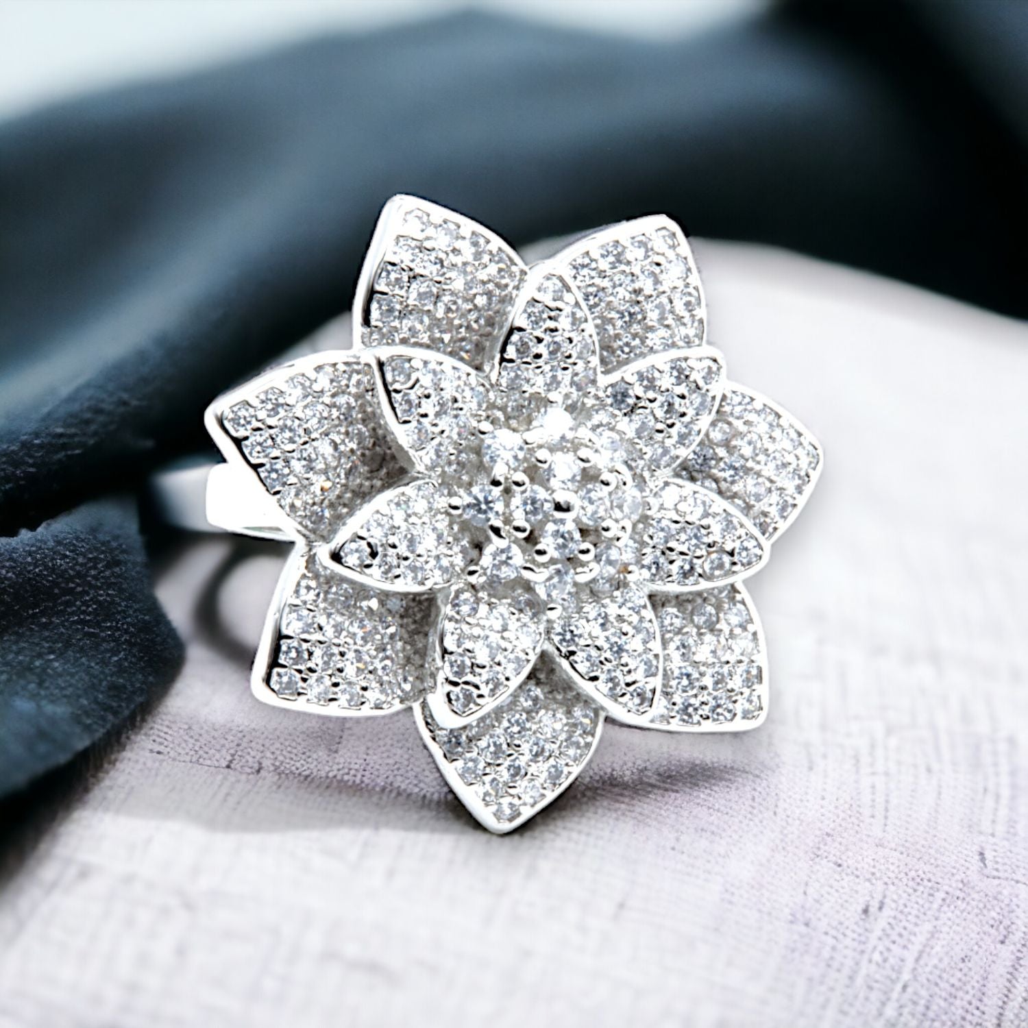 Radiant Lotus Flower Ring