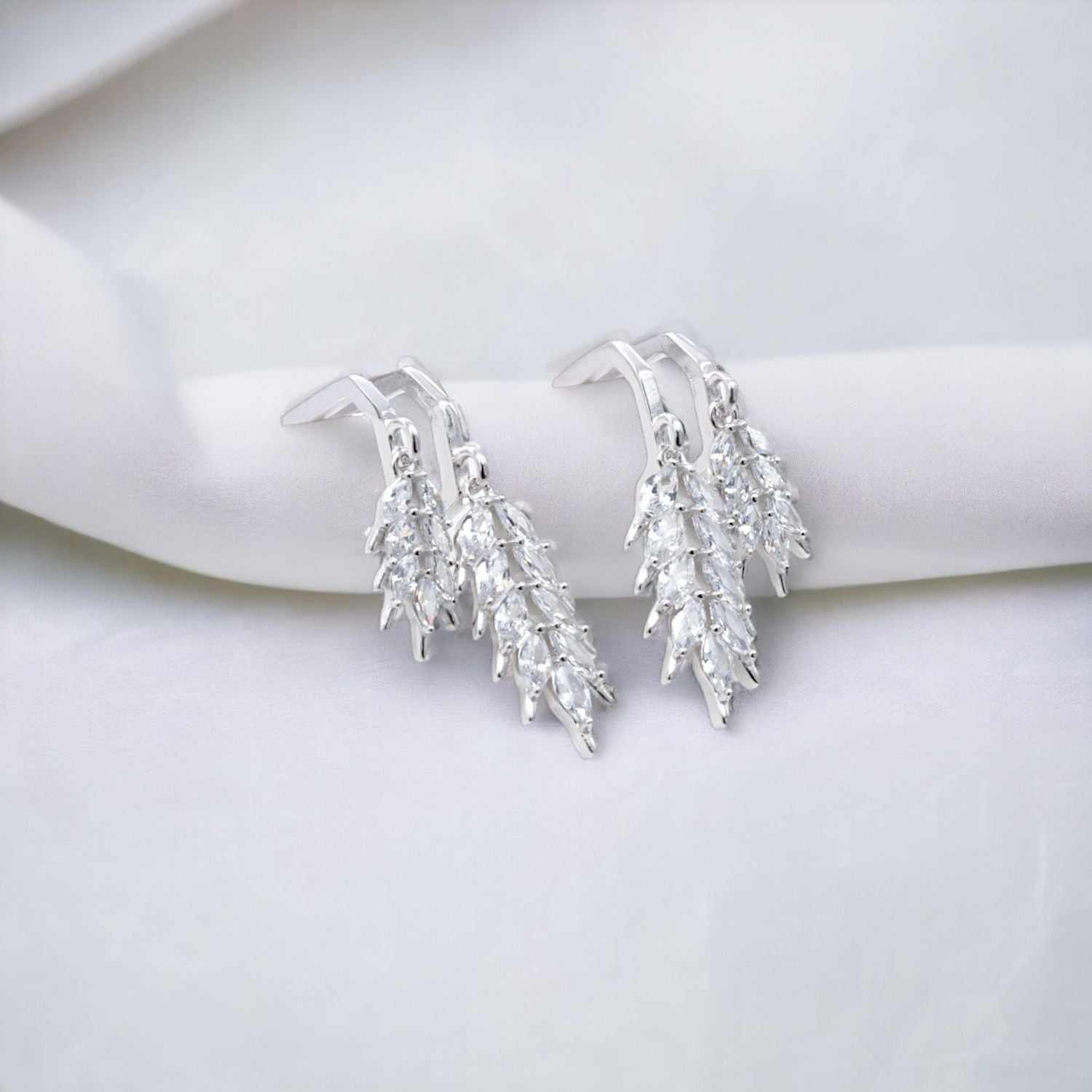 Crystal Leaf Earrings