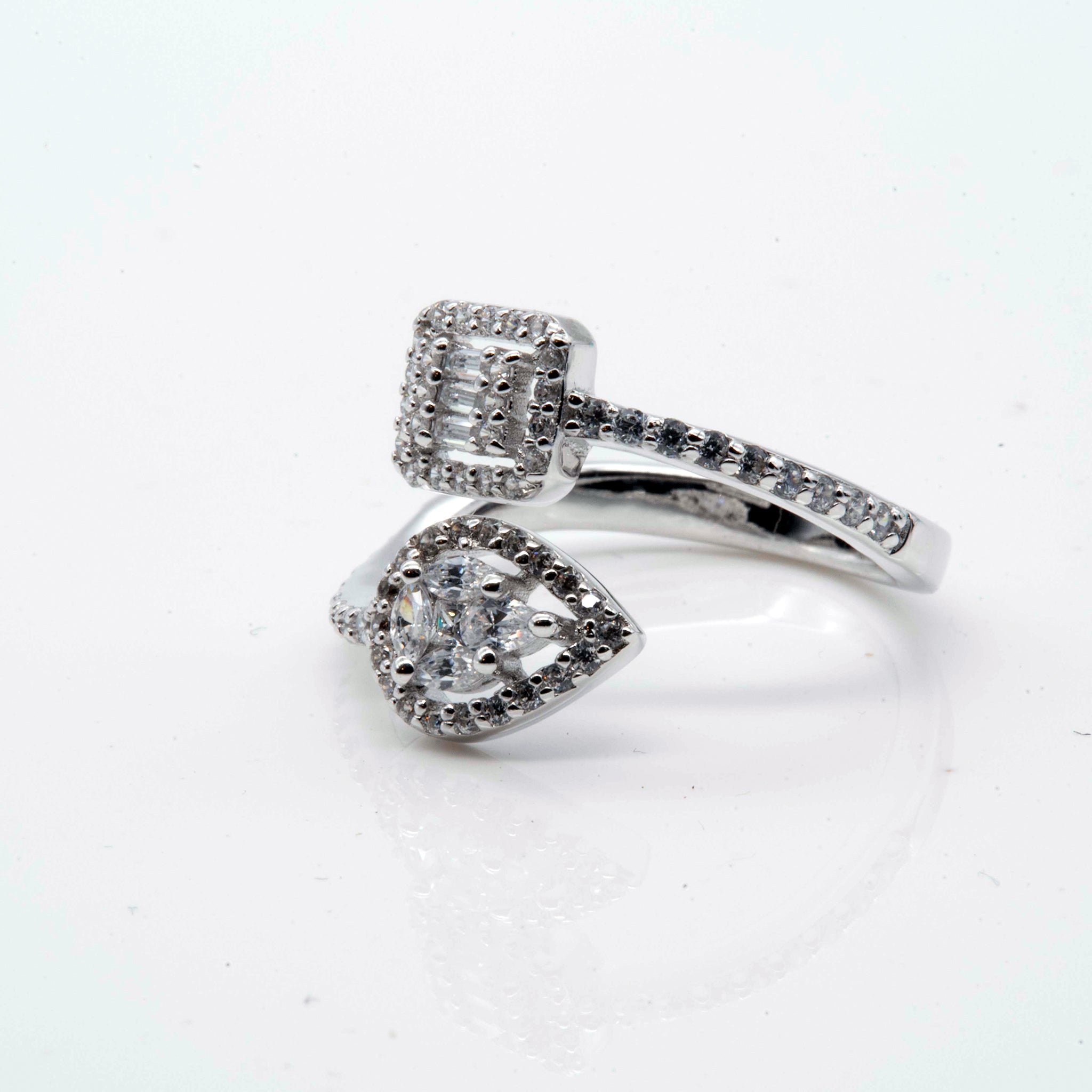 Dual Halo Zircon Ring