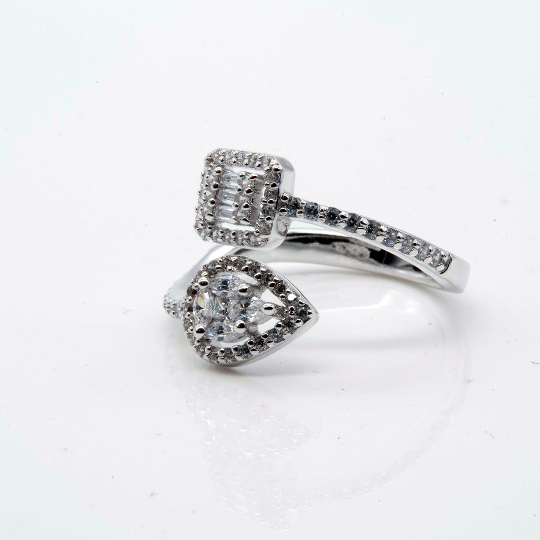 Dual Halo Zircon Ring