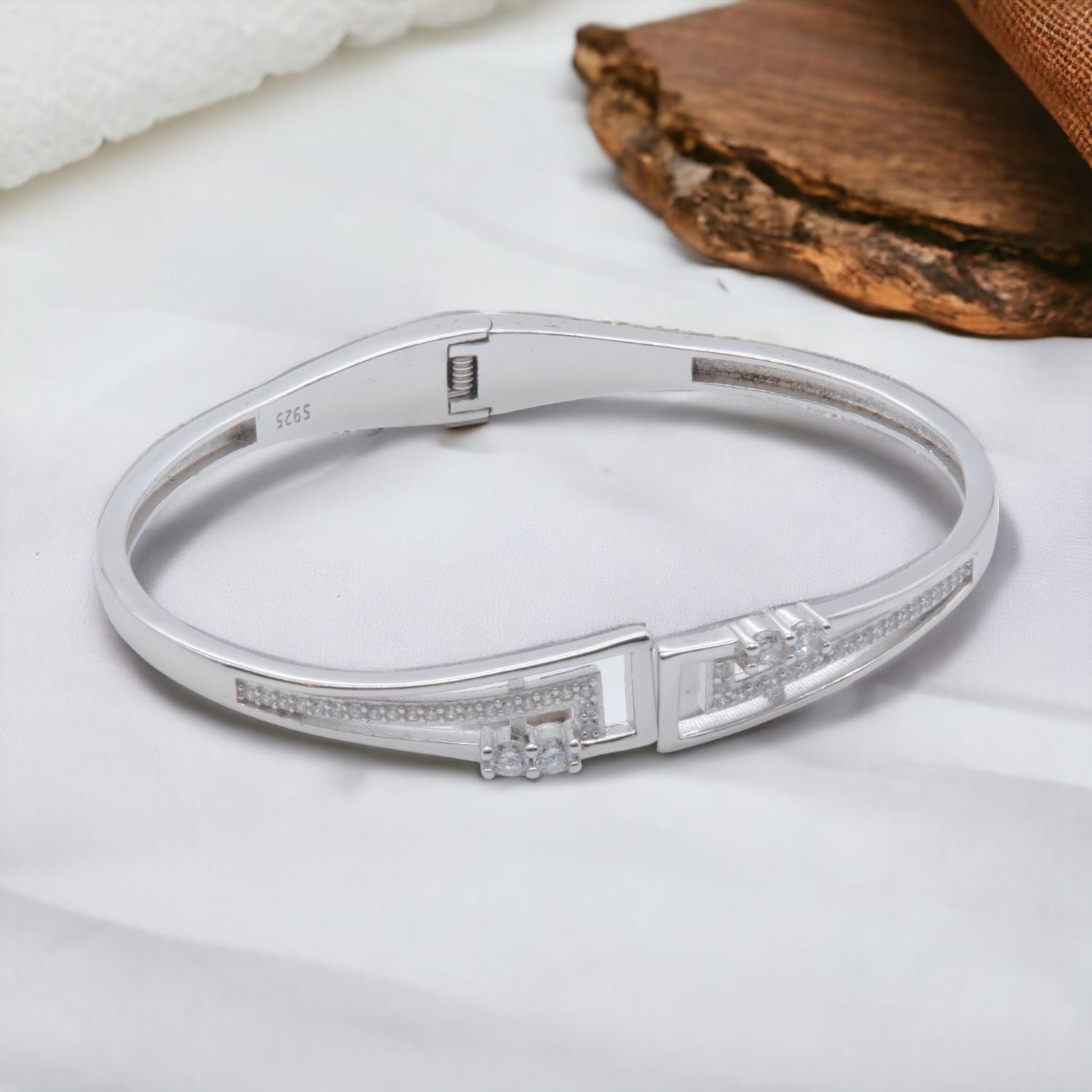 Ethereal Elegance Silver Bangle