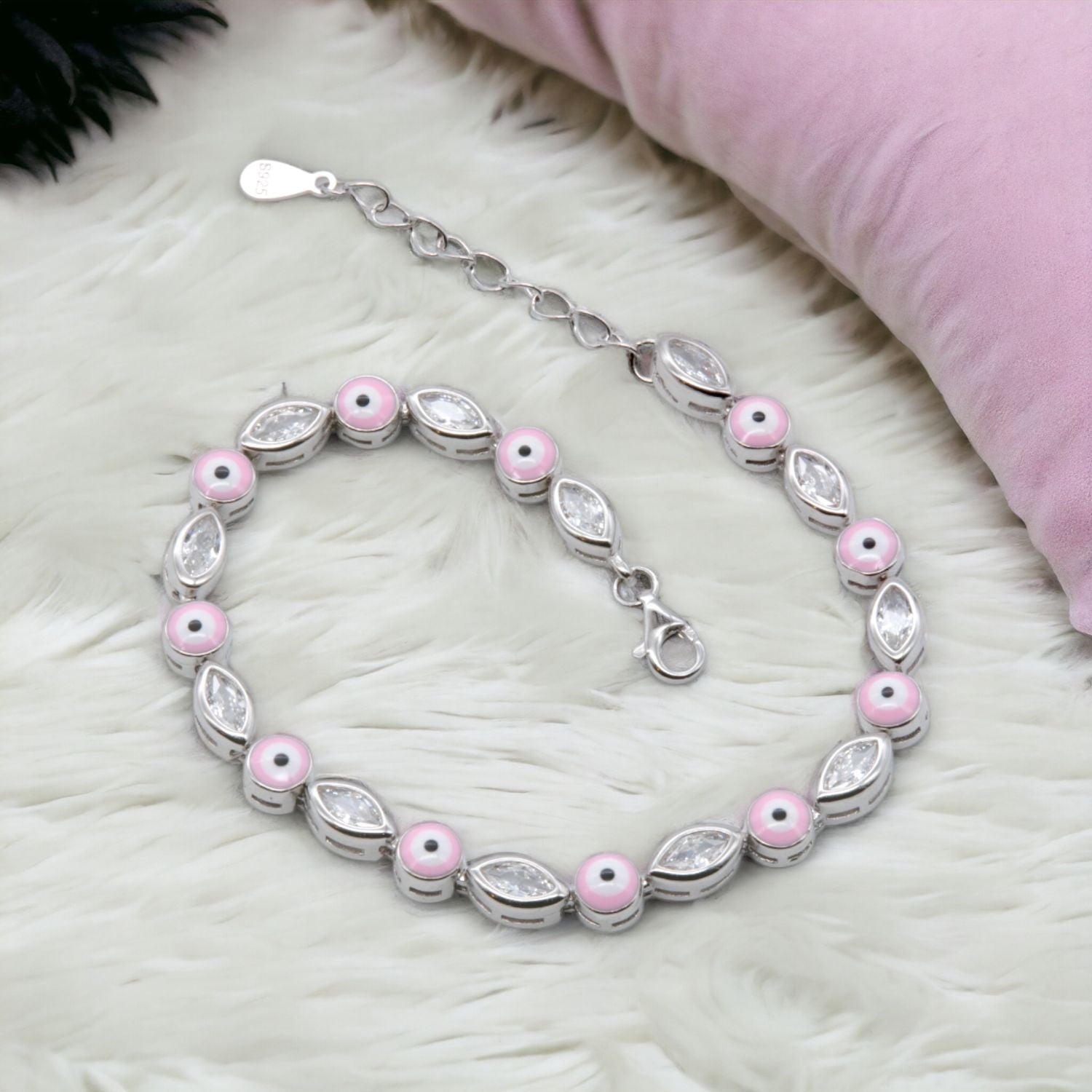 Evil Eye Pink Bracelet