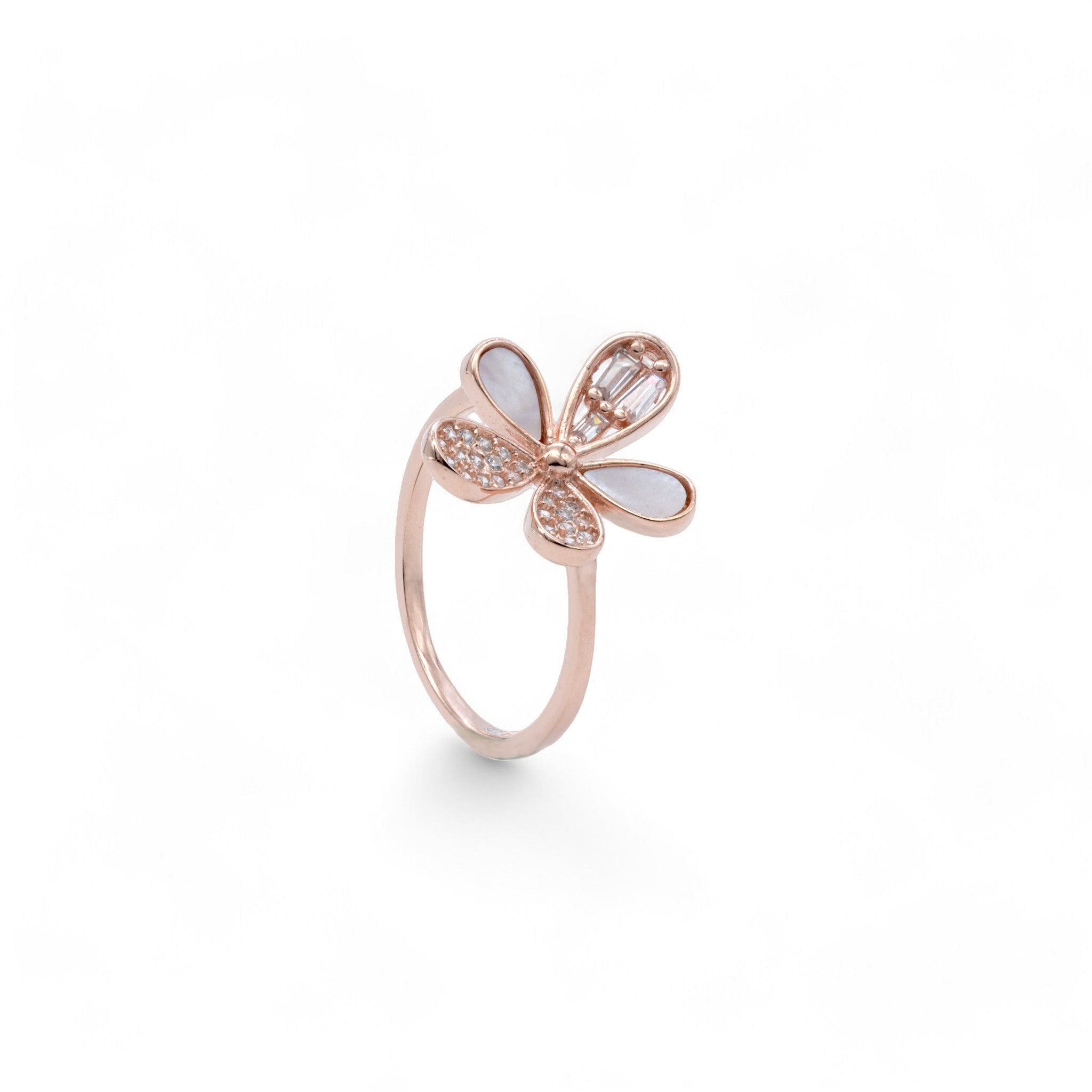 Rose Gold MOP Petal Ring
