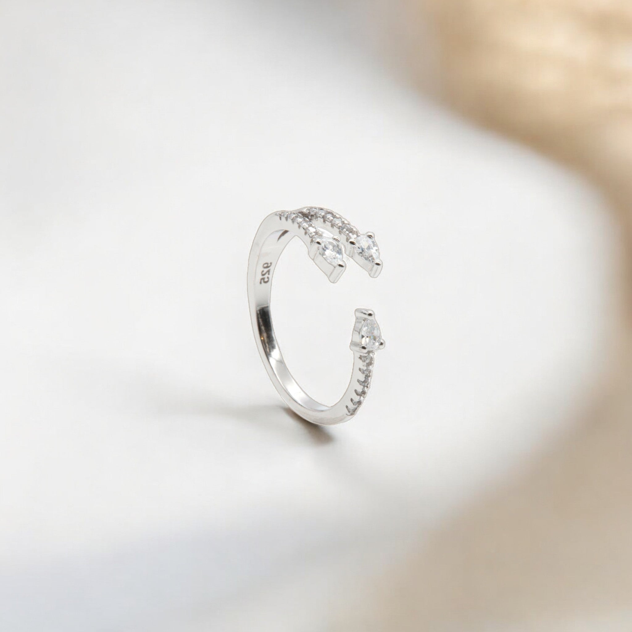Silver Marquise Open Ring