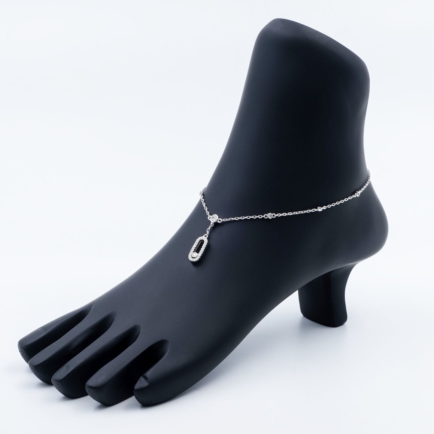 Sterling Silver Lock Charm Anklet