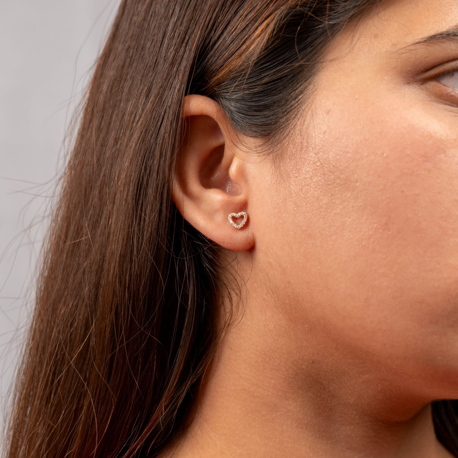 Tiny Heart Silver Stud Earrings