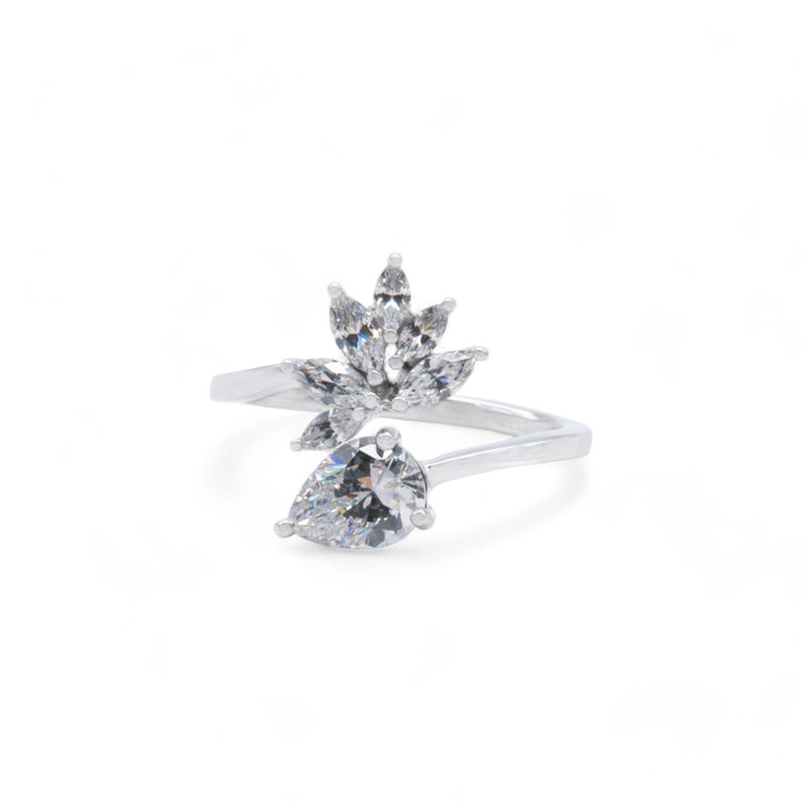 Floral Marquise Zircon Ring