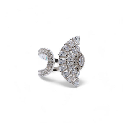 Radiant Fan-Shaped Zircon Ring