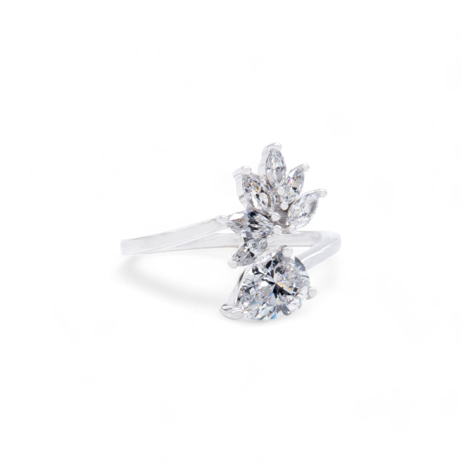 Floral Marquise Zircon Ring