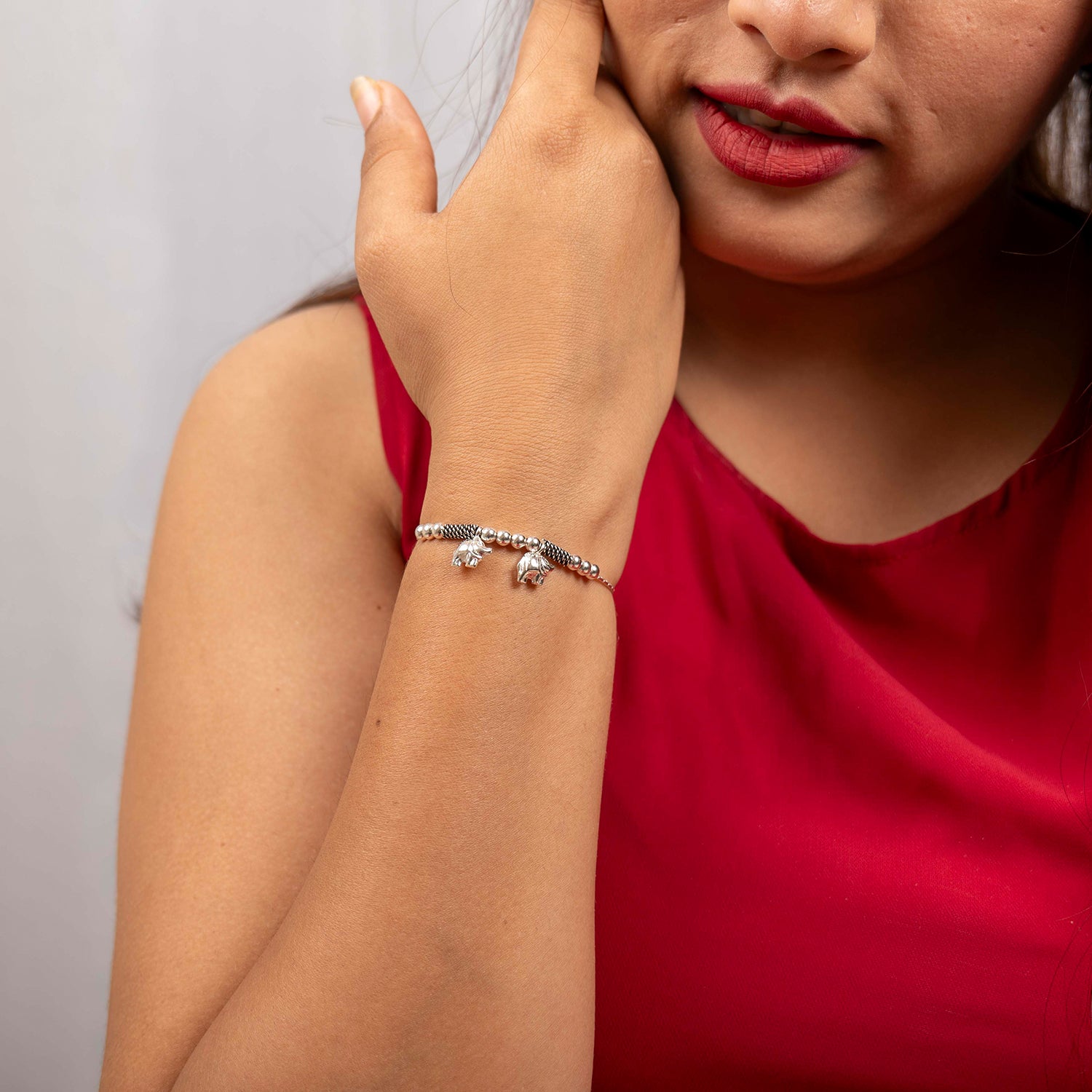 Elephant Charm Silver Bracelet