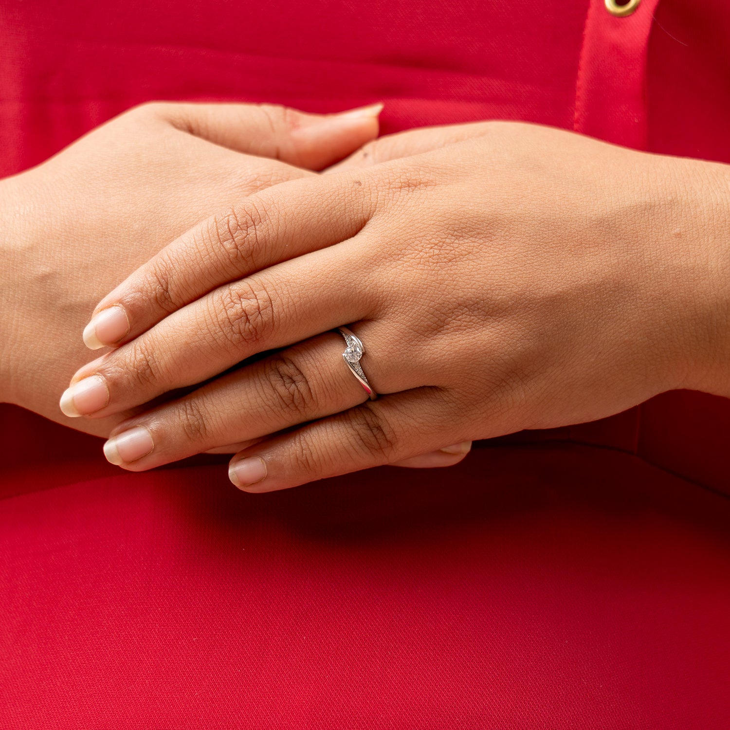 Modern Solitaire Twist Ring