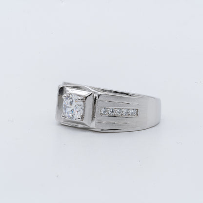 Men's Channel-Set Zircon Ring