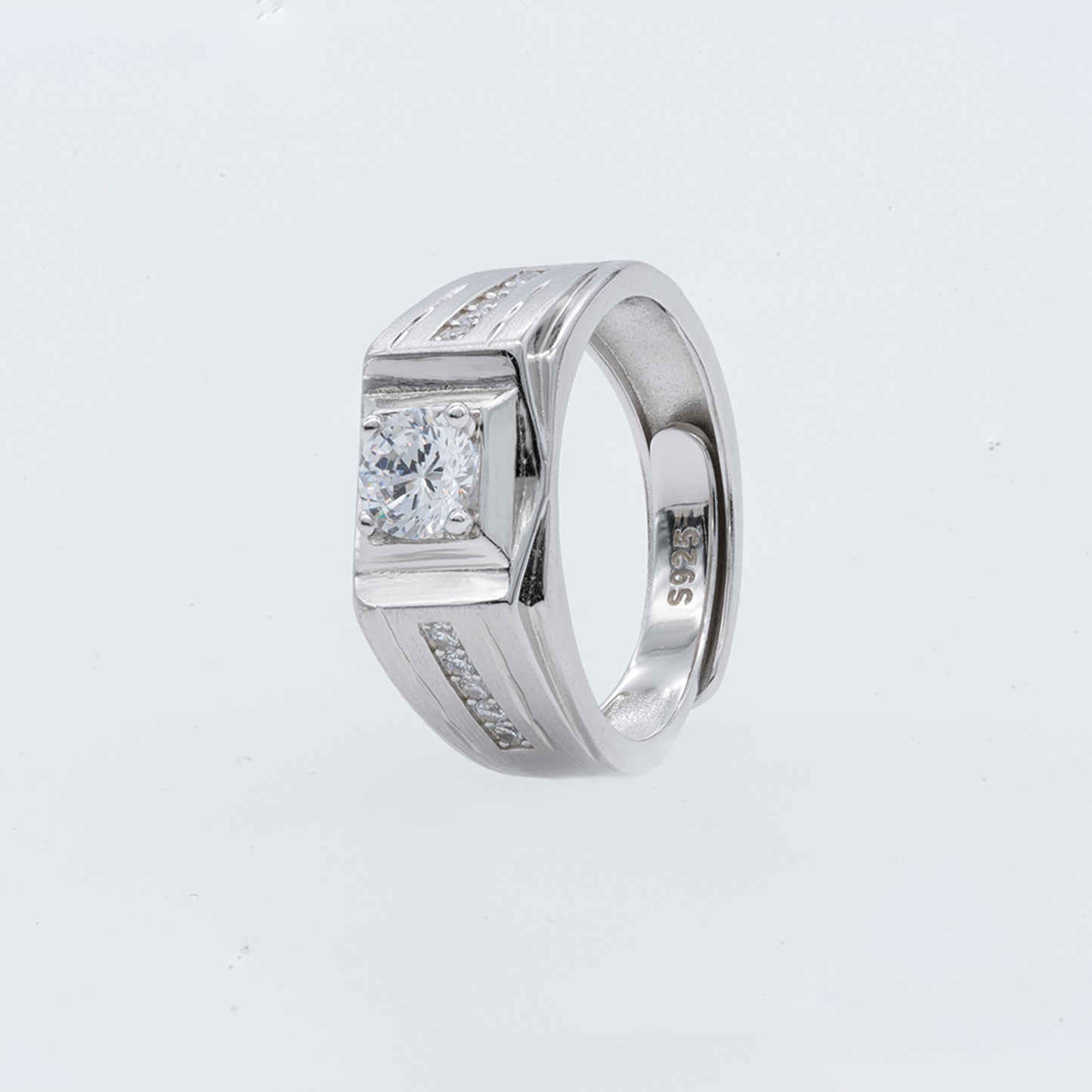 Men's Channel-Set Zircon Ring