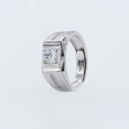 Men's Channel-Set Zircon Ring