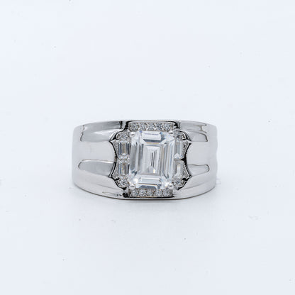 Men's Emerald-Cut Zircon Ring