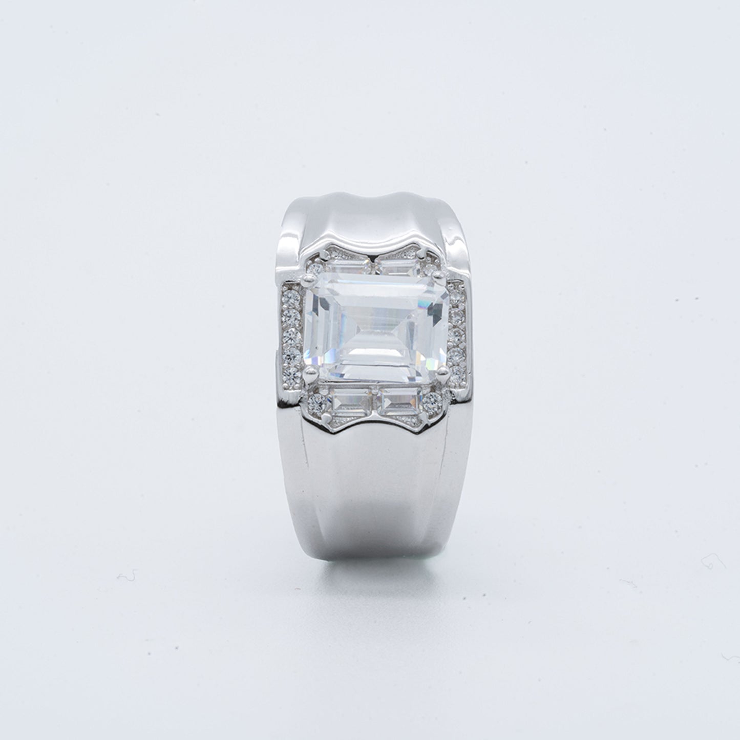 Men's Emerald-Cut Zircon Ring