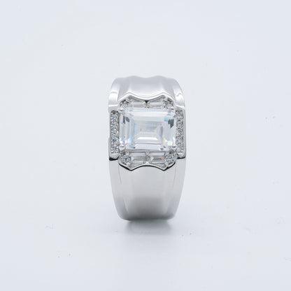 Men's Emerald-Cut Zircon Ring