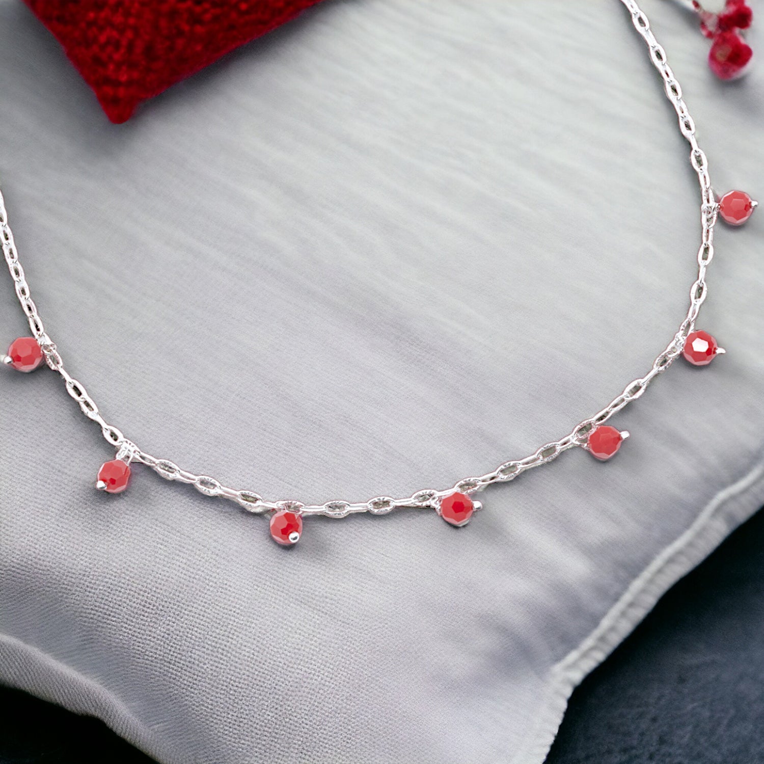 Scarlet Elegance Swarovski Necklace