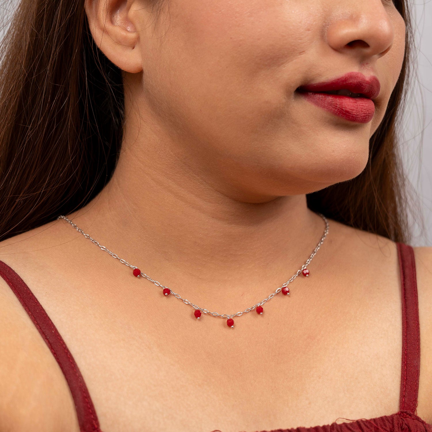 Scarlet Elegance Swarovski Necklace