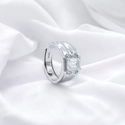 Men's Emerald-Cut Zircon Ring