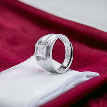 Men's Emerald-Cut Zircon Ring