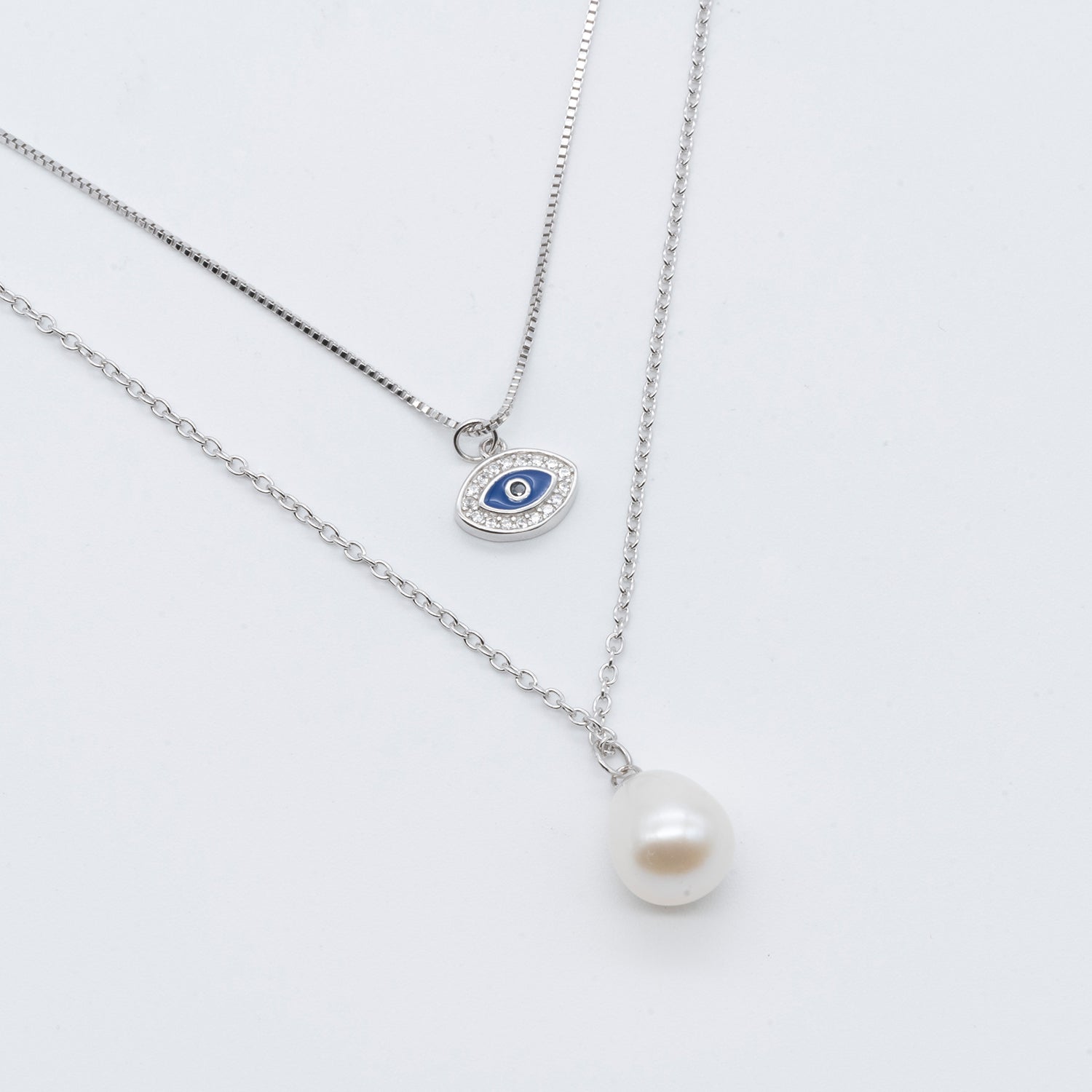 Guardian Pearl Silver Necklace