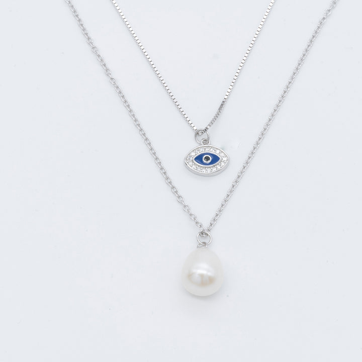 Guardian Pearl Silver Necklace