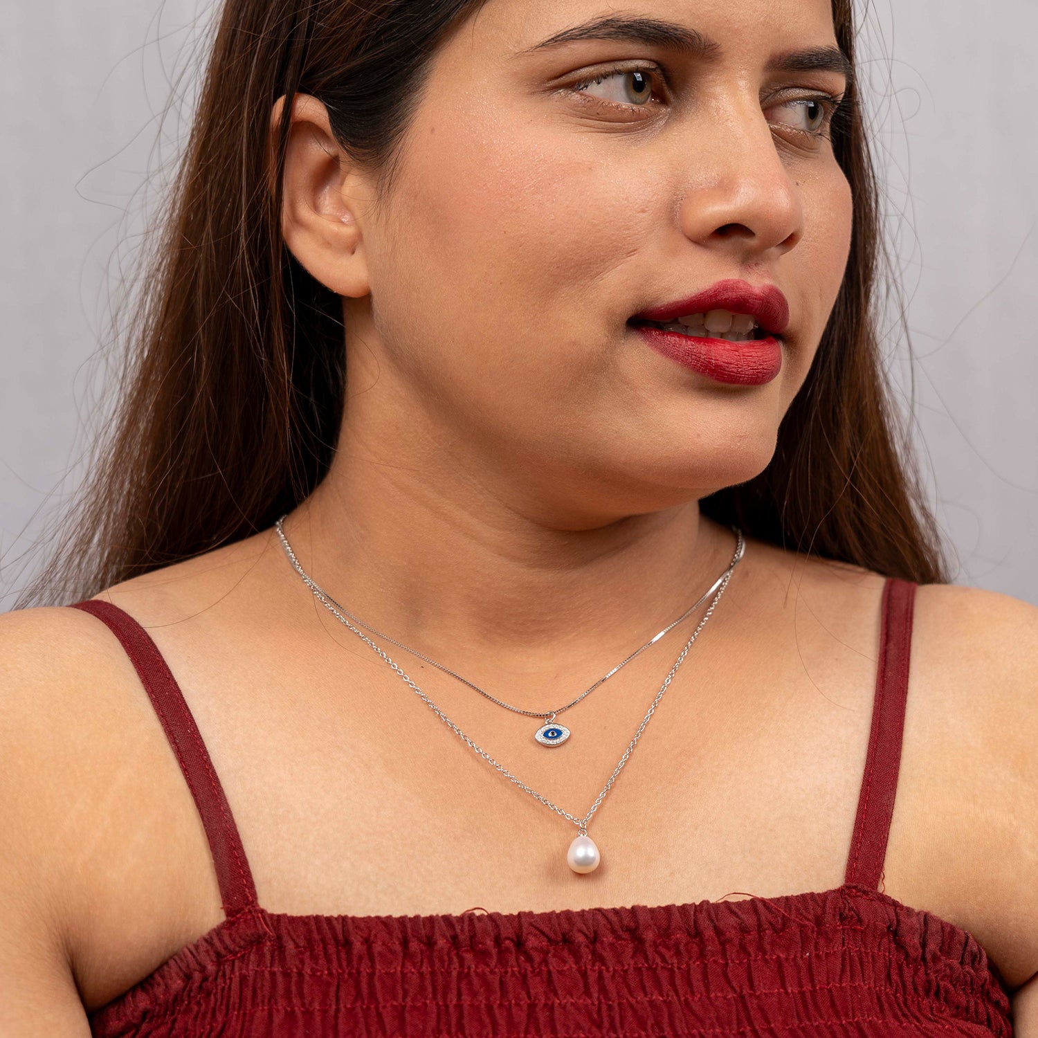 Guardian Pearl Silver Necklace