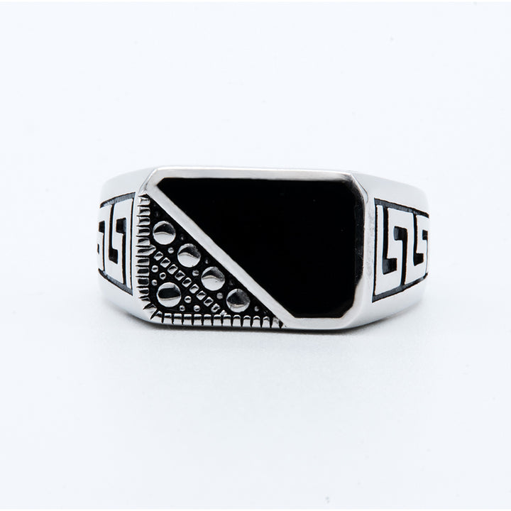 Men's Onyx Geometric Signet Ring