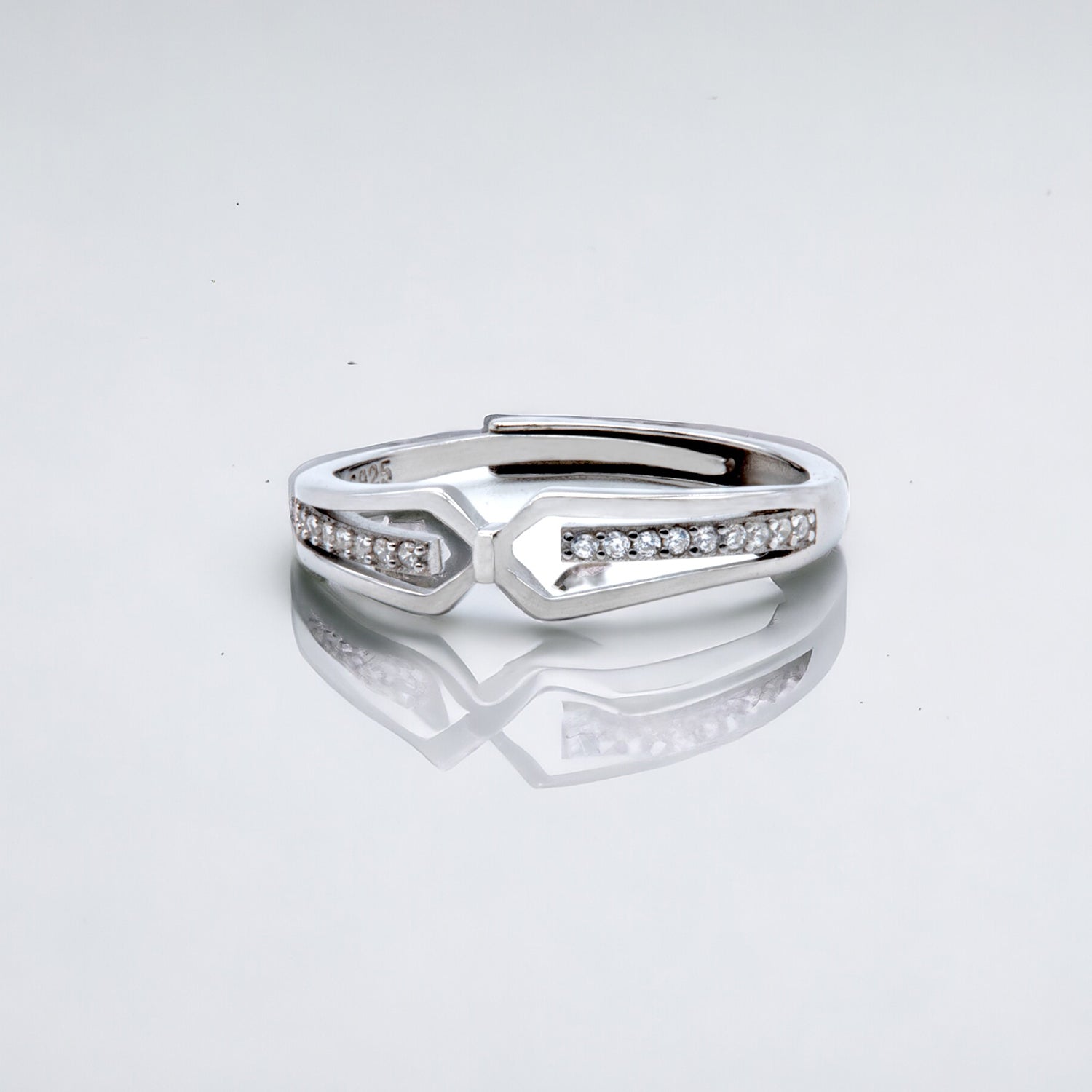 Elegant Geometric Zircon Band