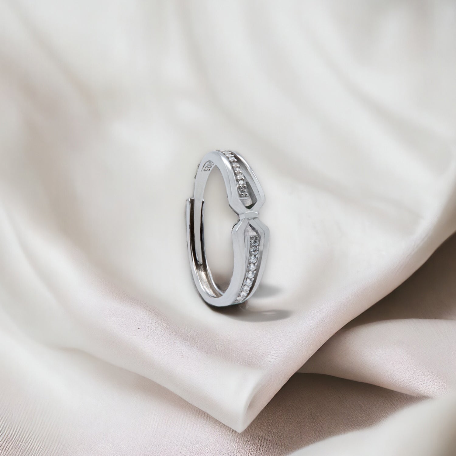 Elegant Geometric Zircon Band